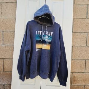 Mens Ice Cube Hoodie in Gray w/ Pouch Pocket size Large